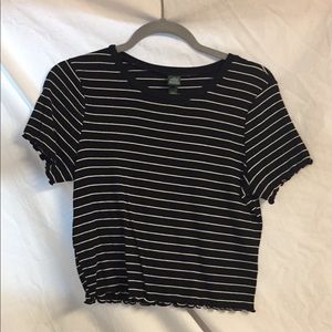 Black and White Stripe Crop Top